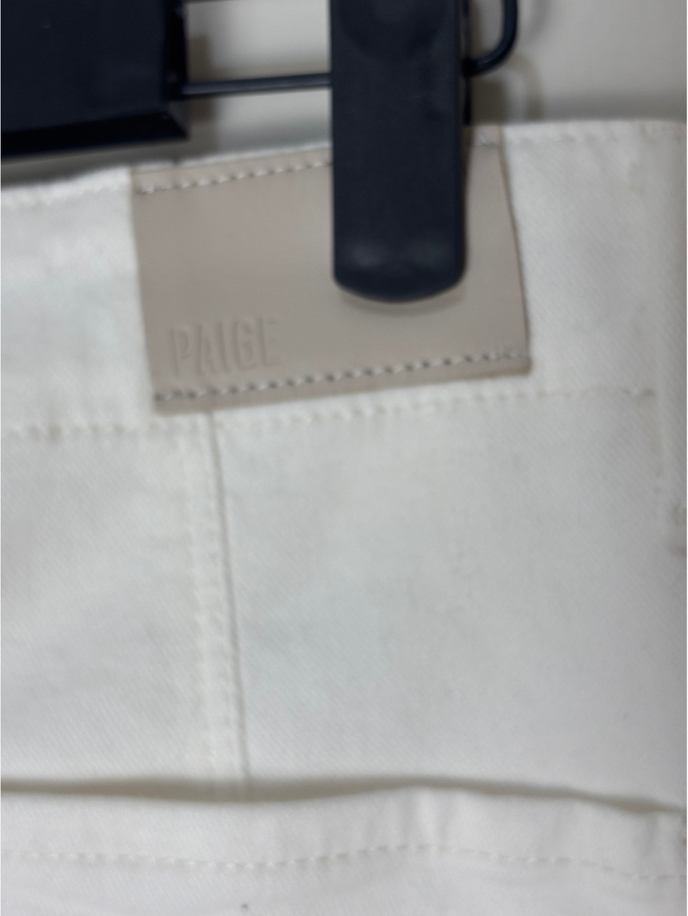 PAIGE Anessa Jeans 27 Tonal Ecru High Rise Wide Leg Utility Raw Hem NWT - Picture 4 of 14